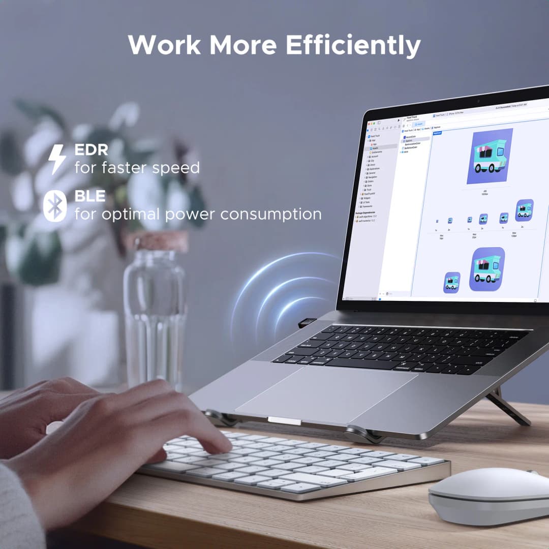 UGREEN USB Bluetooth Adapter, Bluetooth 6.0 Dongle for PC Windows 11/10/8.1, Bluetooth Receiver & Transmitter for Keyboard/Mouse - 5