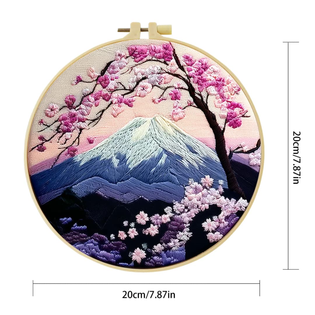 1pc 20X20CM/15X15CM 7.87/6.3inch mountain Embroidery Starter Kit DIY kit DIY embroidery kit manualidades Home Decor Sewing Art - 5