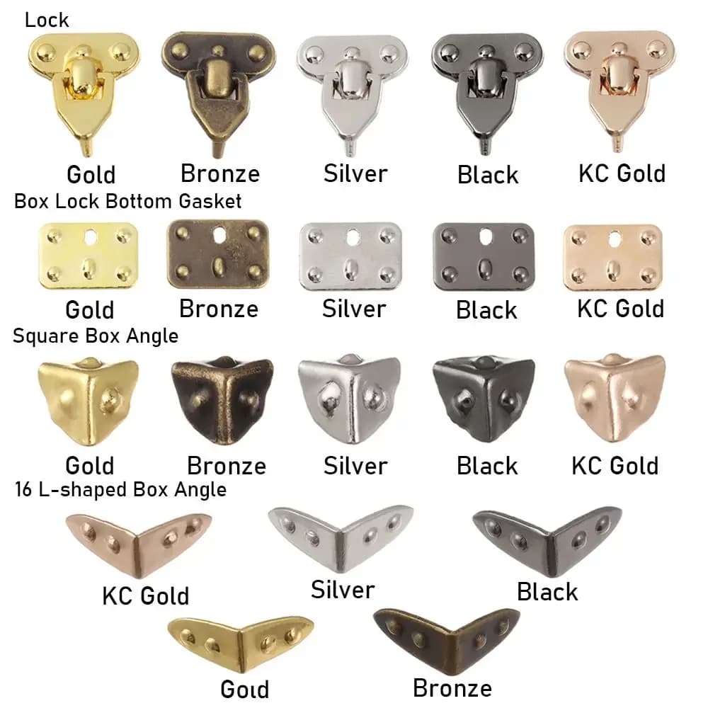 4 قطع حرف يدوية معدنية صغيرة DIY أجزاء دمية BJD حقيبة صندوق حافظة ركن حامي الأمتعة صندوق أقفال الصناديق ملحقات