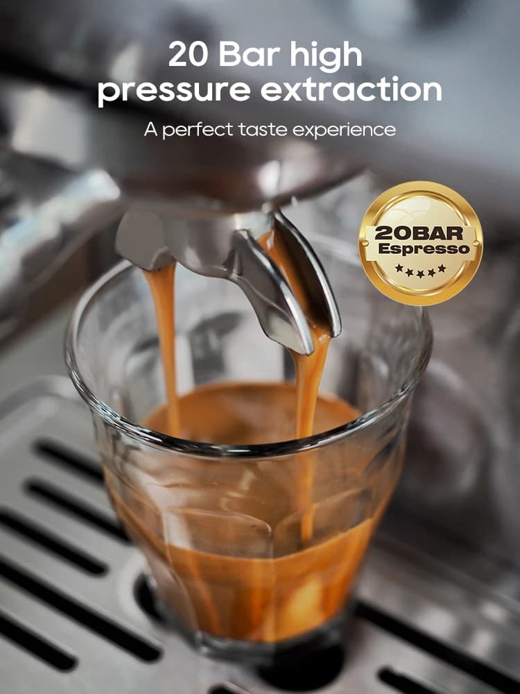 HiBREW 20Bar آلة قهوة إسبريسو شبه تلقائية درجة حرارة قابلة للتعديل 58mm بورتافيلتر صانع قهوة باردة/ساخنة علبة معدنية H10A - 4