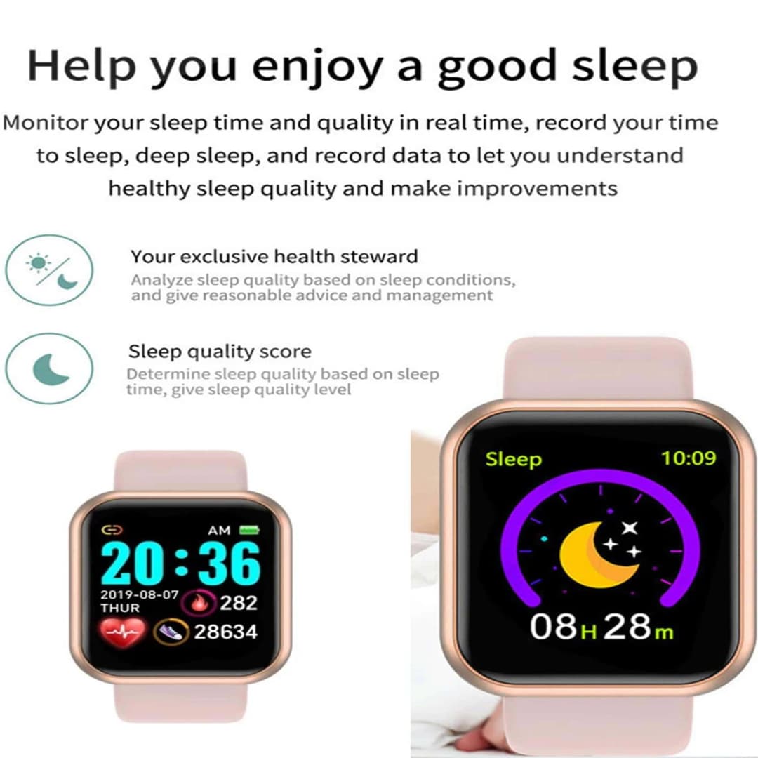 Smart Watch Message Remind Music Control Calorie Distance Fitness Tracker Men Smartwatch Women Kids Watches Clock Alarm Y68 D20 - 6