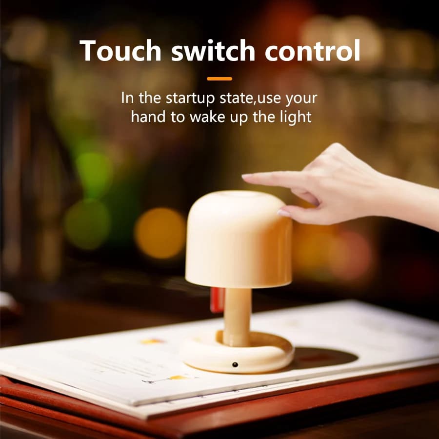 Rechargeable Mushroom Night Light Led Sunset Table Lamp USB Minimalist Desk Bedroom Bar Room Decoration Atmosphere Mood Light - 4