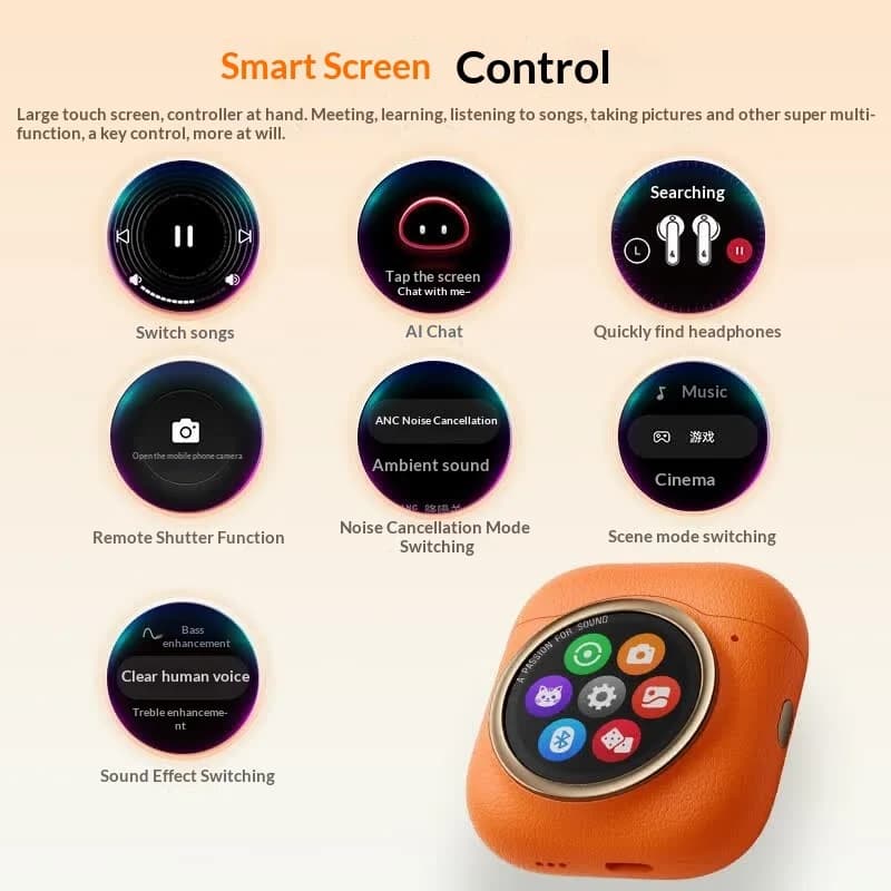سماعات أذن بلوتوث لاسلكية Edifier Lolli5 Anc مع إلغاء الضوضاء، وشاشة دائرية، وترجمة، متوافقة مع iPhone وHuawei - 3