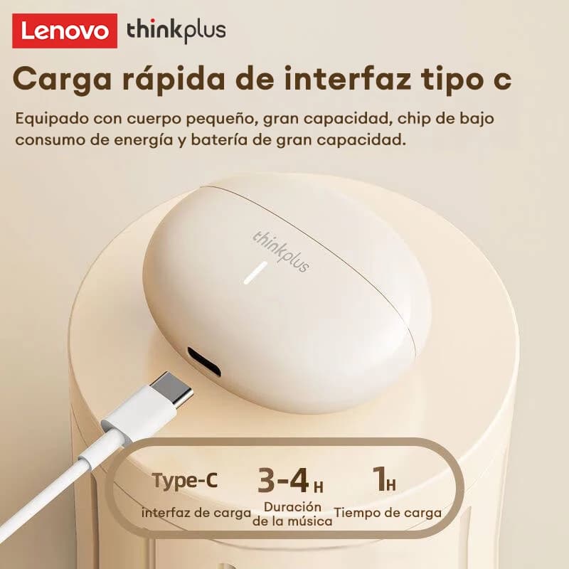 سماعات رأس لينوفو الأصلية LP19 لاسلكية بلوتوث V5.1، رياضية، داخل الأذن، وضع مزدوج، ميكروفون HD، صوت HiFi، تحكم باللمس - 2