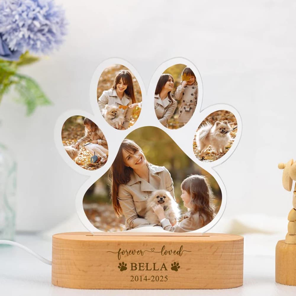 Custom Dog Cat Photo Memorial Night Light Light Up Pet Memorial Plaque Personalized Pet Keepsake Sign Sympathy Gift for Pet - 4