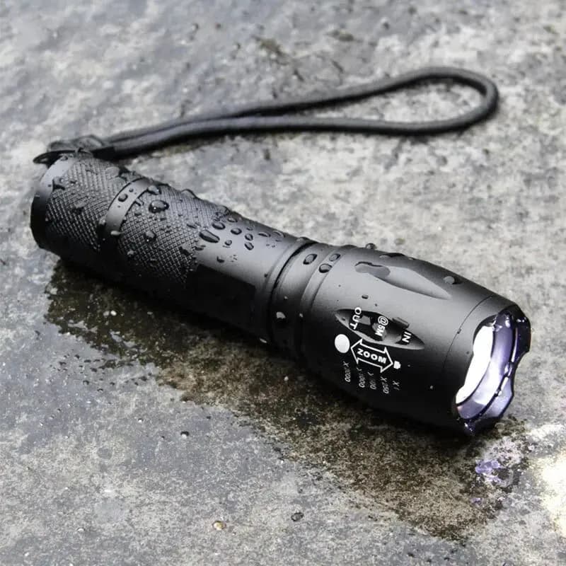 Portable Battery Powered Zoom LED Flashlight Mini Flash Light Torch Lantern 3 Lighting Modes Camping Lamp - 3