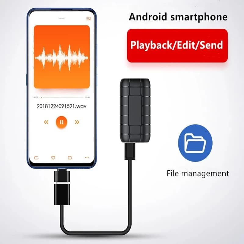 Mini voice activated recorder 500 hours digital recording device professional sound dictaphone audio micro record portable small - 2