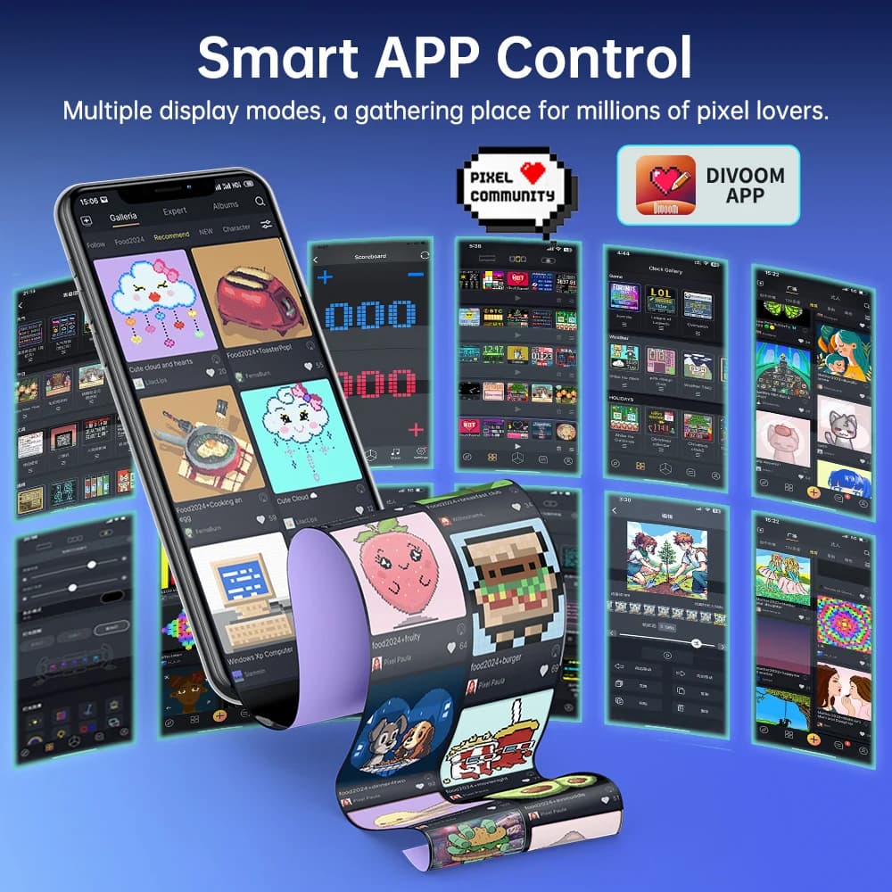 ساعة رقمية Divoom Times Gate لإعداد غرفة الألعاب تحكم عبر تطبيق ذكي، اتصال واي فاي، شاشة LED RGB، ديكور مكتبي Cyberpunk - 4