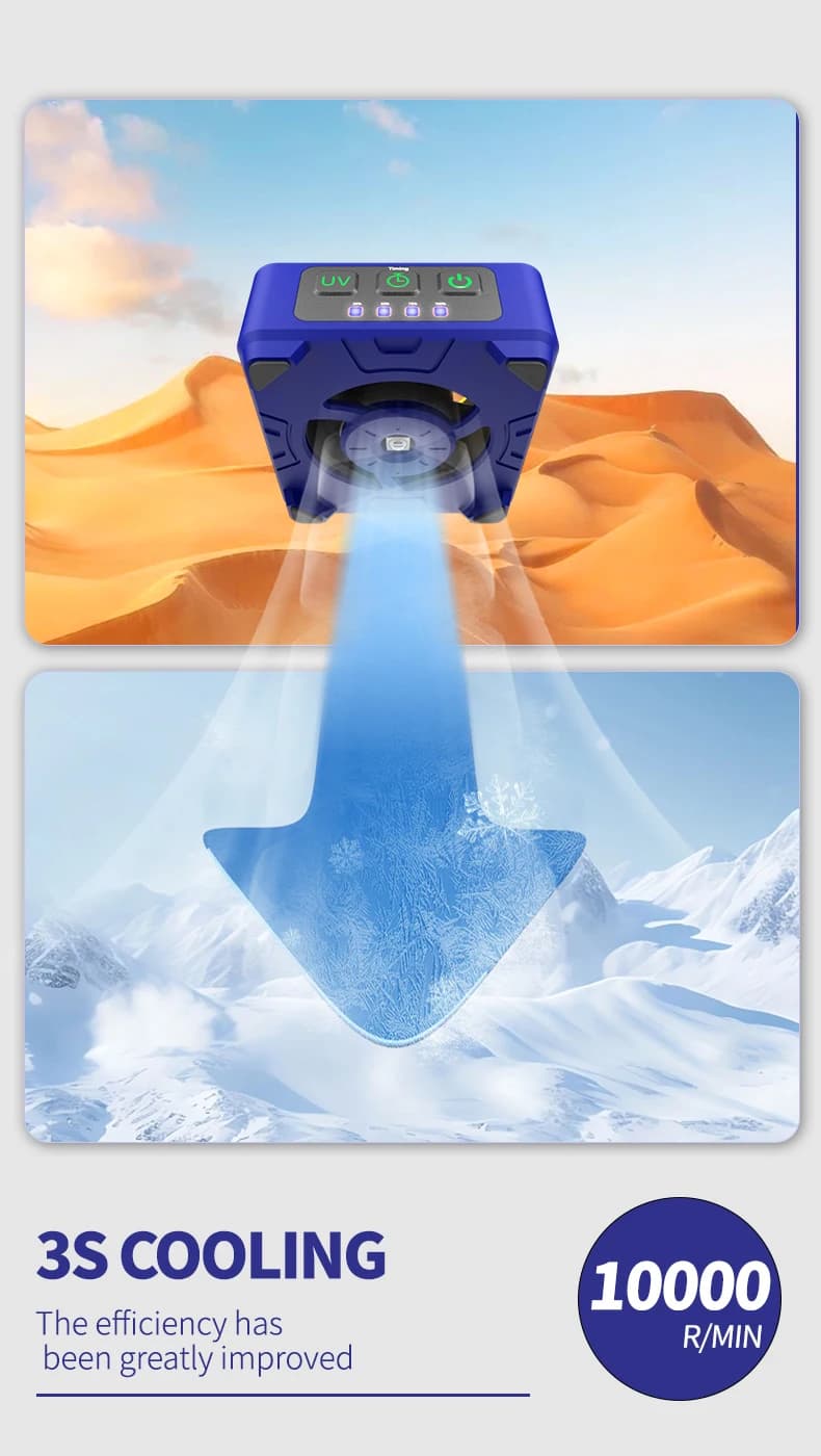 MECHANIC CUV-3 UV Curing Lamp and Cooling Fan Heat Dissipation for Mobile Phone Tablet Motherboard Green Oil Curing Repair Tools - 3