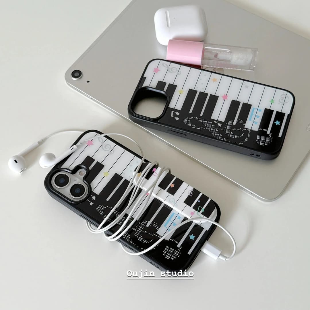 غطاء هاتف بتصميم بيانو فني، مناسب لـ iPhone 17-7، تصميم كوري - 3