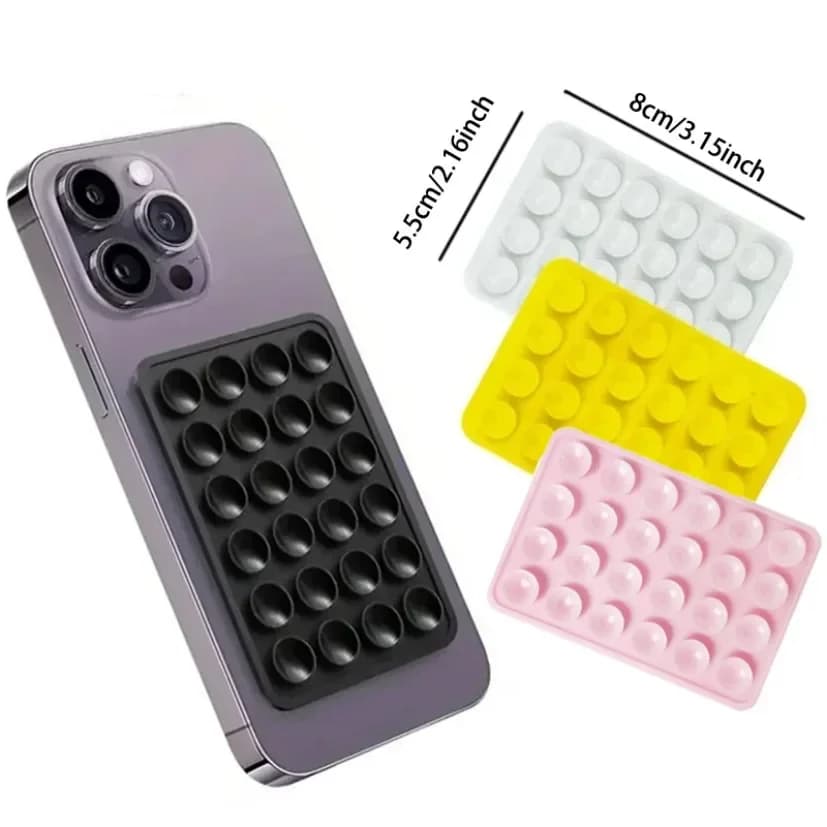 Silicone Suction Phone Holder Mat Multifunctional Suction Cup Wall Stand Square Anti-Slip Single-Sided Case Mount Back Sticker - 3