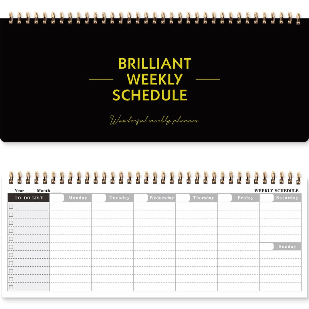 60 ورقة/120 صفحة دفتر ملف إنجليزي مخطط أسبوعي بطاقة دراسة تجارية مذكرة جدول زمني دفتر ملاحظات - 4