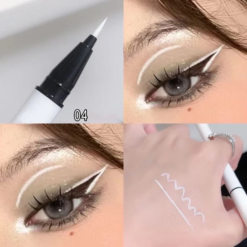 كحل هلام أبيض احترافي، مقاوم للماء، مقاوم للتلطخ، يدوم طويلاً، تفتيح العين، متعدد الاستخدامات