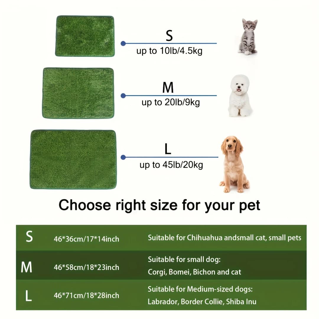FUKUCHONG Washable Artificial Grass Dog Potty Trainer - Small to Large Size, Durable EVA Material, Green & Yellow Design for Ind - 3