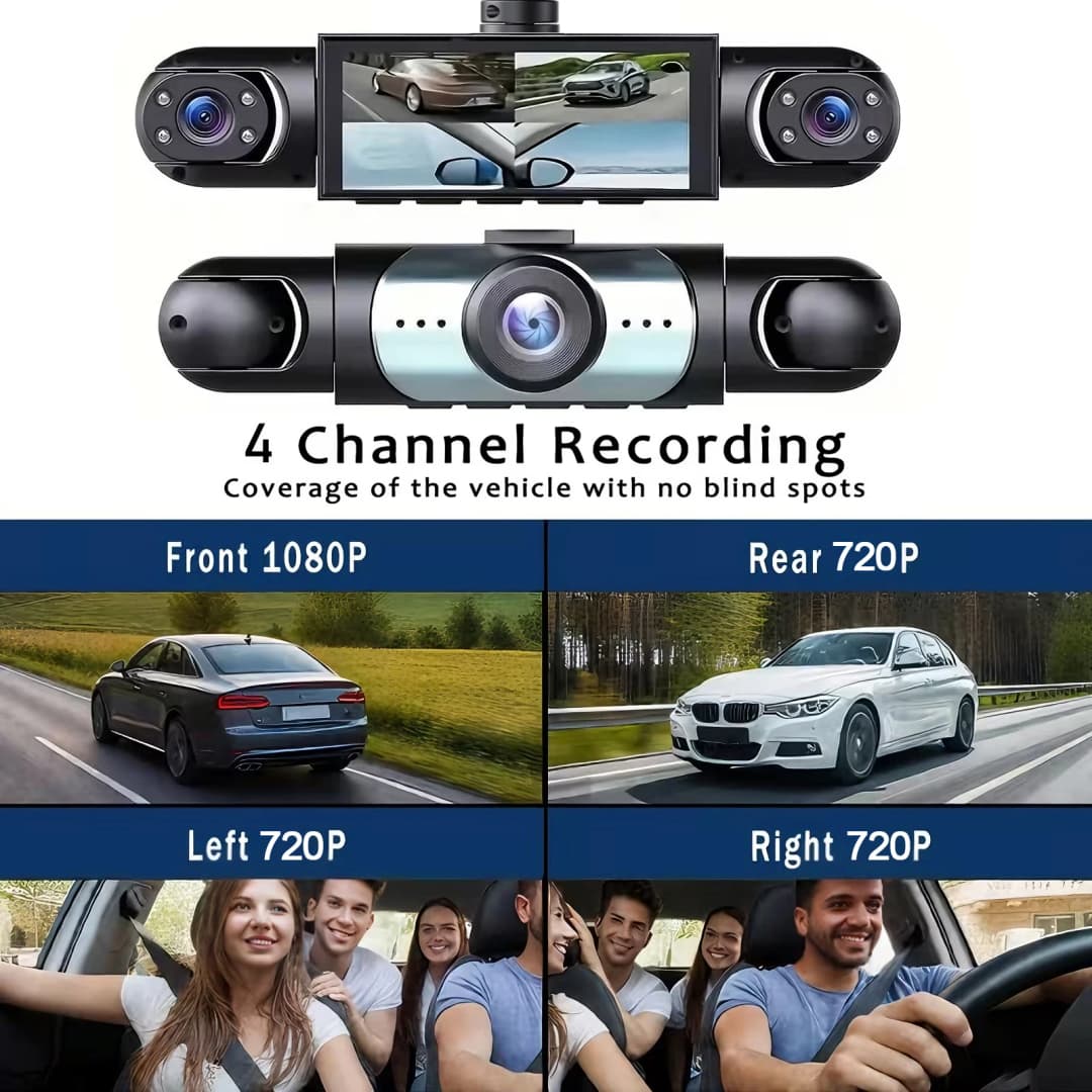 Dash Cam Vehicle DVR video recorder 4 cameras for cars black box front rear internal Night Vision Loop Recording dashcam car 360 - 2