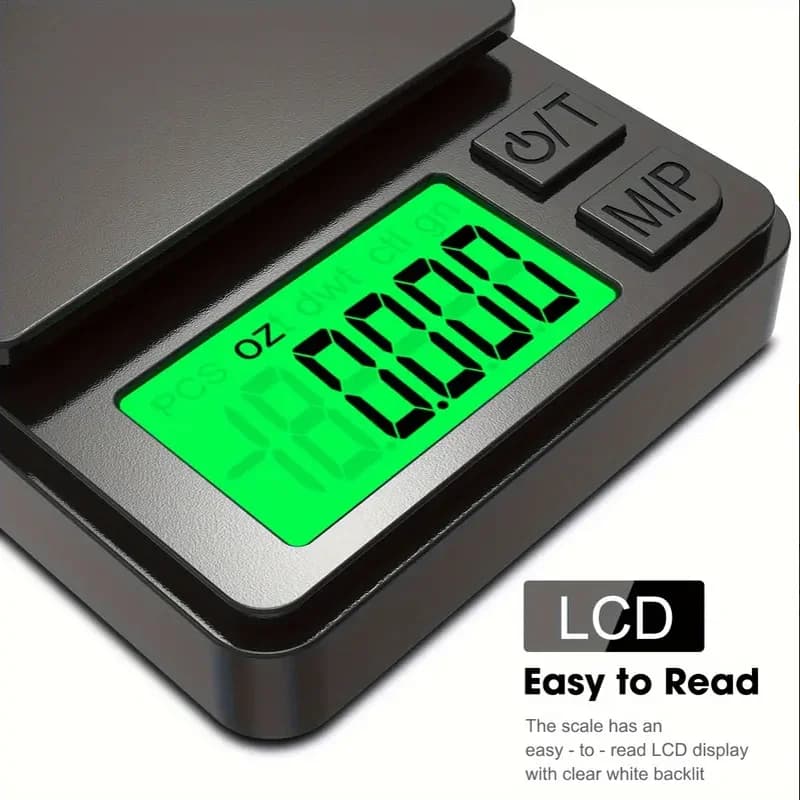 مقياس جيب دقيق 1000g × 0.01g، رقمي، للطعام، المجوهرات، الأونصة/الحبوب، مع شاشة LCD بإضاءة خلفية، صغير للسفر - 6