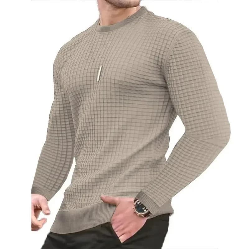 Sweatwear Men's Casual Long Sleeve Basic Knitted Sweater Pullover Male Round Collar Autumn Winter Tops Sweatshirts T-shirt - 5