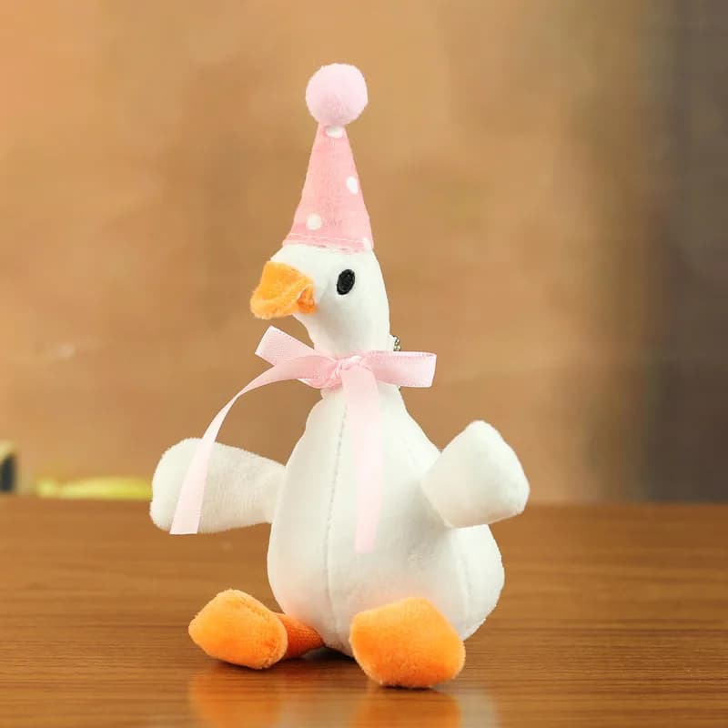 20cm Cute Fluffy Big White Goose Pendant Plush Stuffed Animal Key Chain Bag Car Accessory Gift For Friend Christmas Pendant - 6