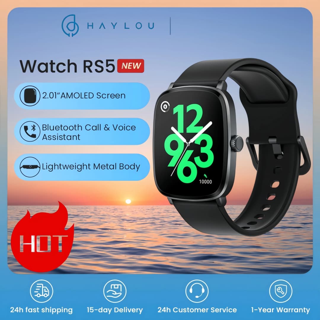 HAYLOU Watch RS5 Smartwatch 2.01'' AMOLED HD Display Health Monitoring Bluetooth Call AI Voice Assistant Sport Smart Watch