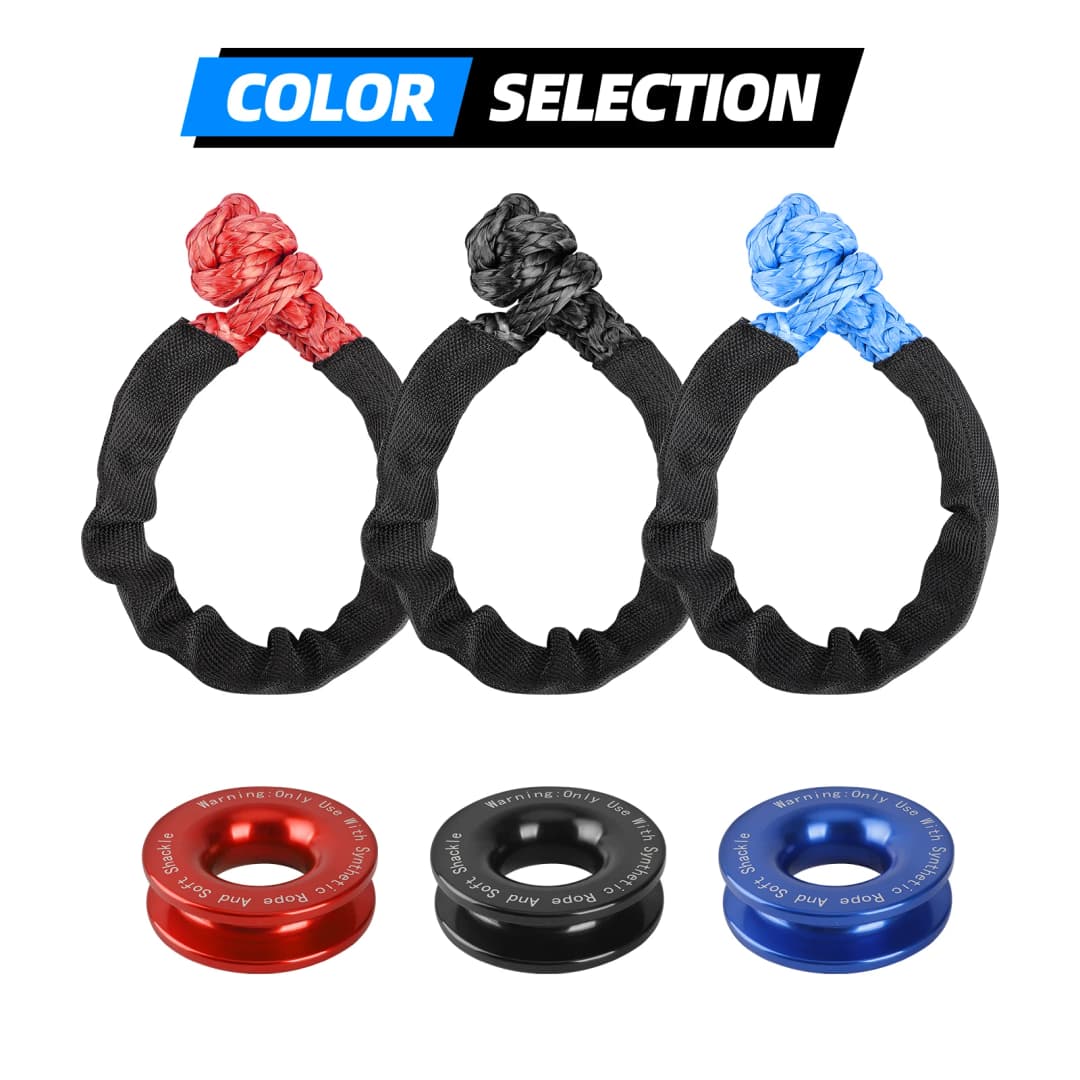 حبل صناعي ناعم عالمي، حبل سحب ثقيل 41000 رطل، حبل سحب للطرق الوعرة 4X4 مع غطاء واقي لسيارات الجيب والشاحنات والسيارات الرياضية متعددة الاستخدامات - 4