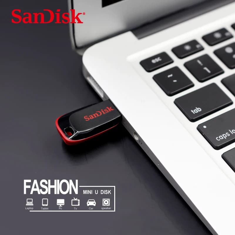 SanDisk CZ50 USB2.0 Pendrive 32GB 16GB 64GB USB Flash Drive Pen Drive U Disk Mini Flash Drive Cruzer Blade 100% Original - 2