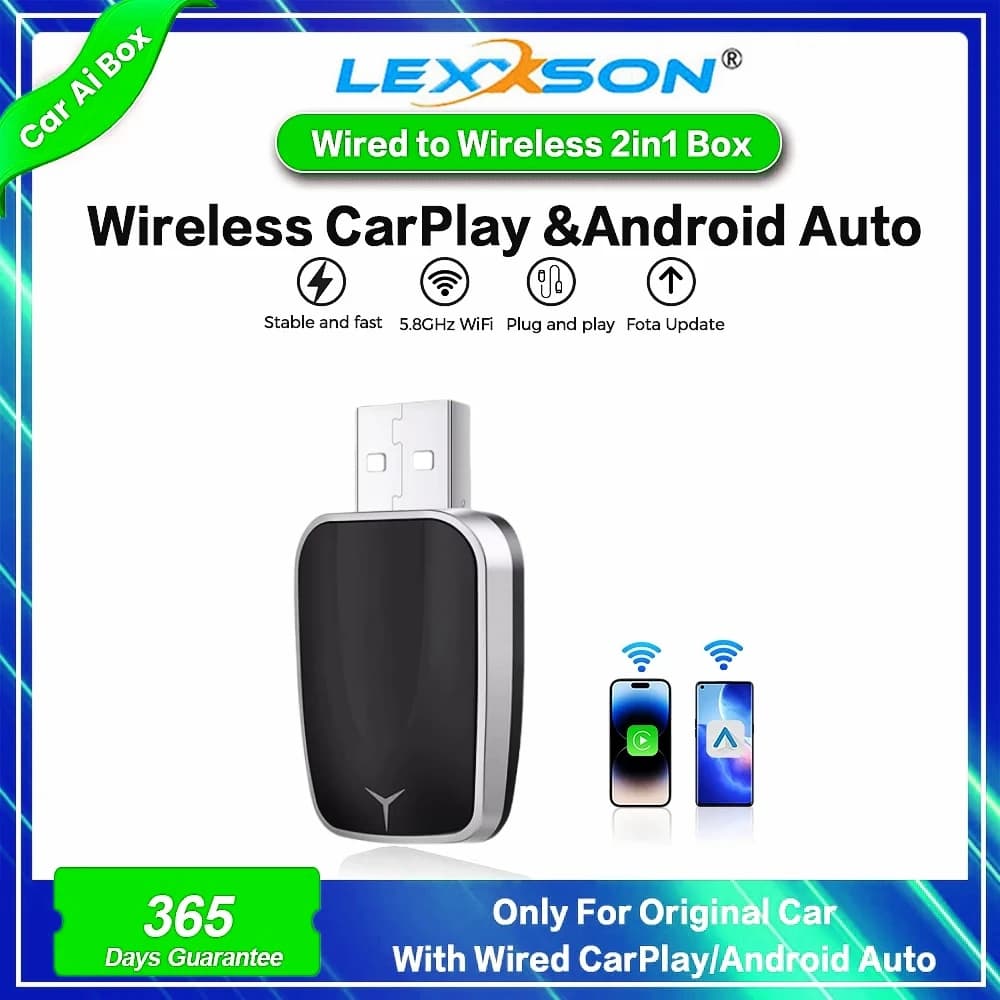 محول Android Auto لاسلكي جديد 2025، من سلكي إلى لاسلكي Carplay، صندوق ذكي USB، تشغيل فوري، ترقية عبر الإنترنت، اتصال WiFi تلقائي