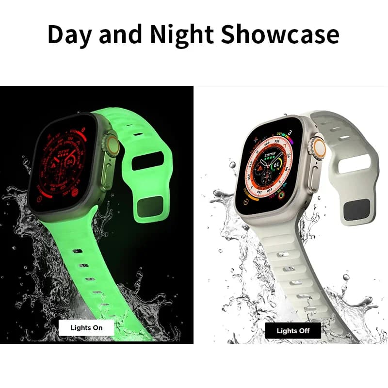 حزام لسوار ساعة أبل 44مم 49مم 45مم 41مم 40مم 38مم 42مم سيليكون مضيء سوار iWatch ألترا 9 8 7 6 5 3 SE - 6