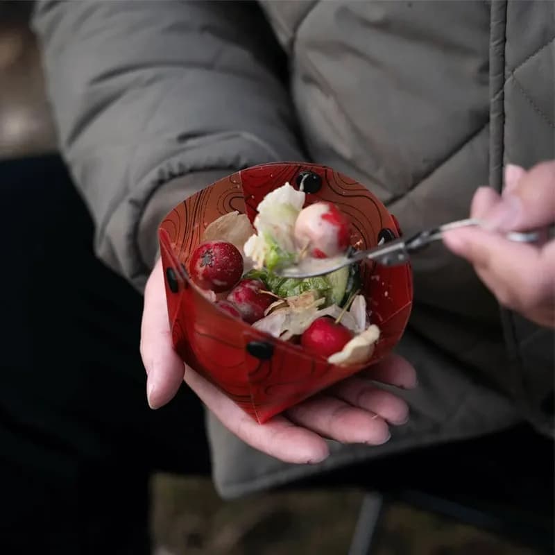 Foldable Camping Tableware Portable Bowl Dinner Plate Coffee Filter Heat-resistant Bowl Plate Set Camp Cooking Supplies - 5