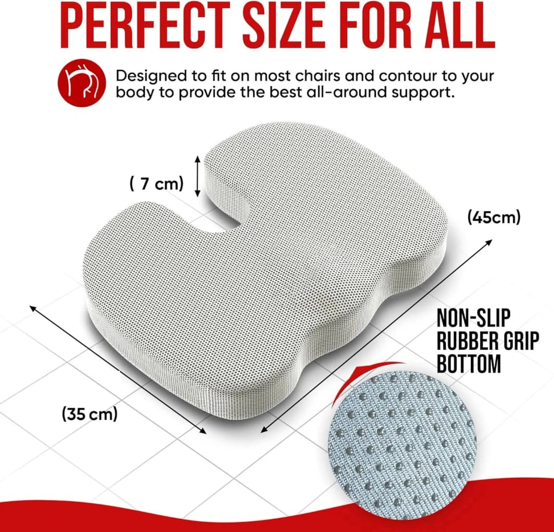 Ergonomic Memory Cotton Office Cushion Hemorrhoid Cushion Chair Cushion Sedentary Artifact Student Ass Cushion - 4