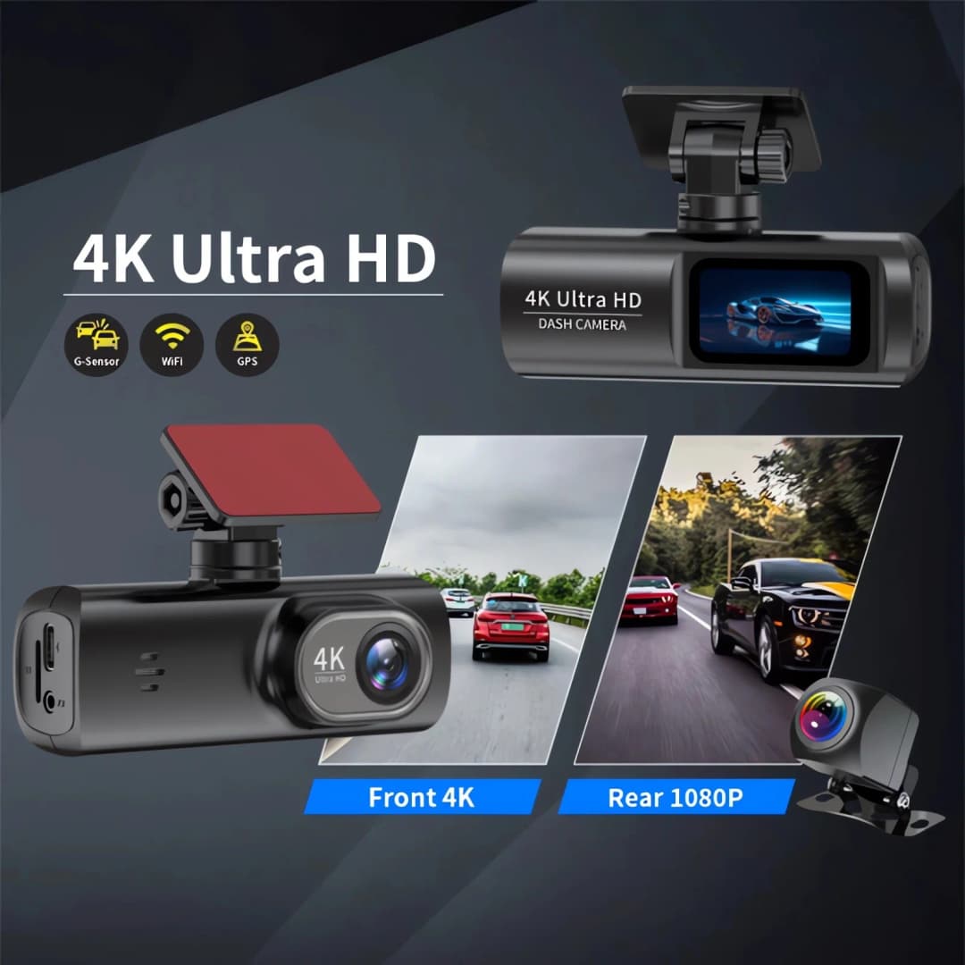 Dash Cam 4K 3840*2160P GPS WIFI Car DVR Front and Rear Dual Lens Auto Car Camera With Night Vision Dashcam 24H Parking Monitor - 3