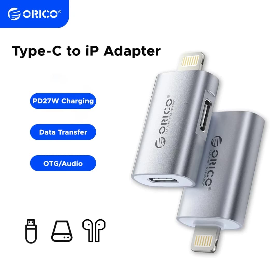 ORICO محول USB C OTG للشحن ونقل البيانات والصوت متوافق مع iPhone 14, 13, 12, 11 Xs و iPad و iPod و AirPods والأجهزة اللوحية