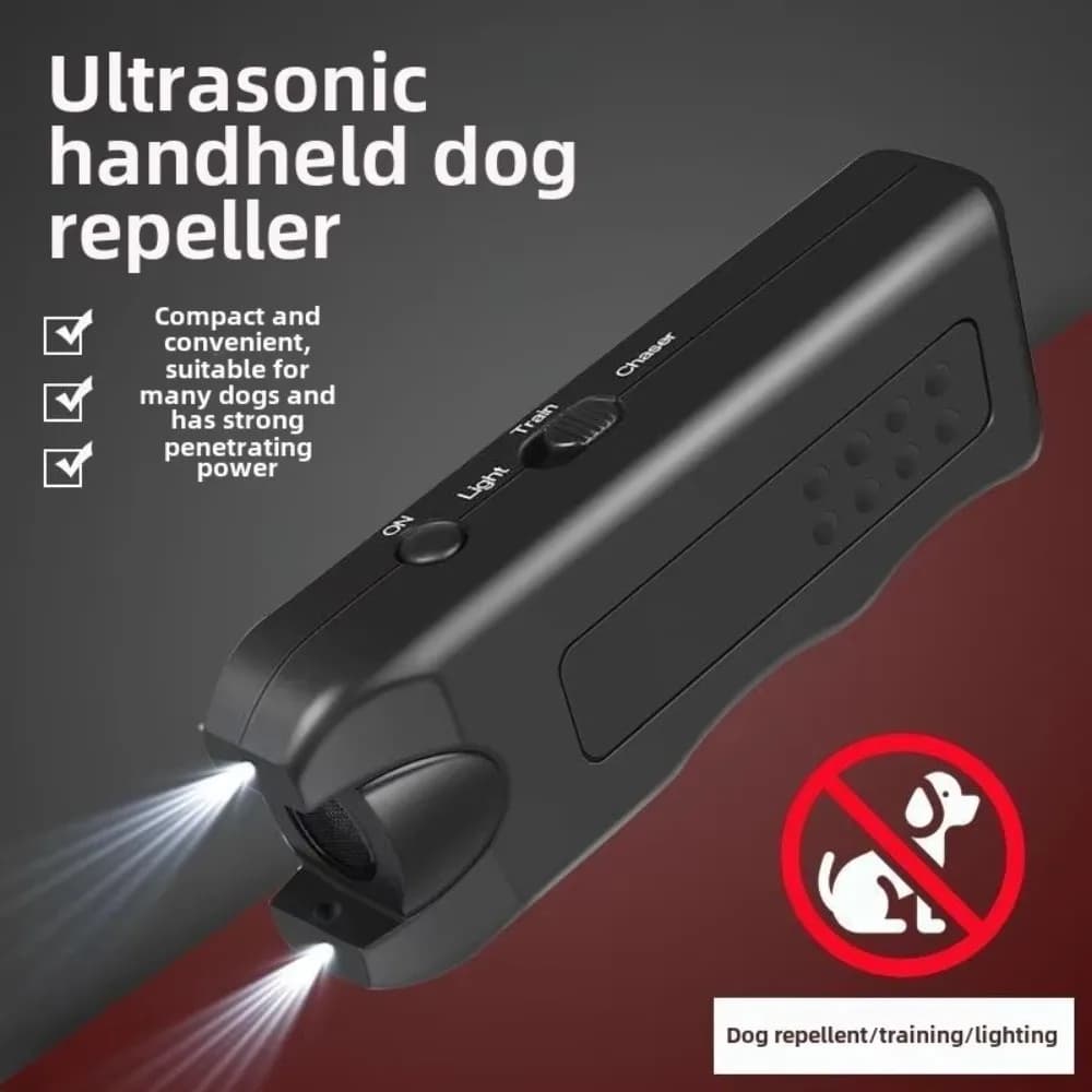 3 in1 Ultrasonic Dog Repeller Battery Powered LED Light Anti-barking Training Device Portable Handheld Dog Bark Deterrent - 2