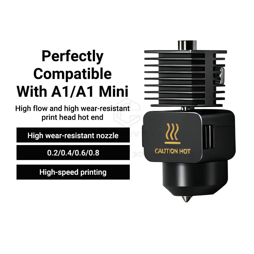 Bambu Lab A1/A1 Mini All-in-one Hotends Kit with 0.4/0.6/0.8mm Hardened Steel Nozzle for BambuLab A1 Replace Hotend Kit - 4
