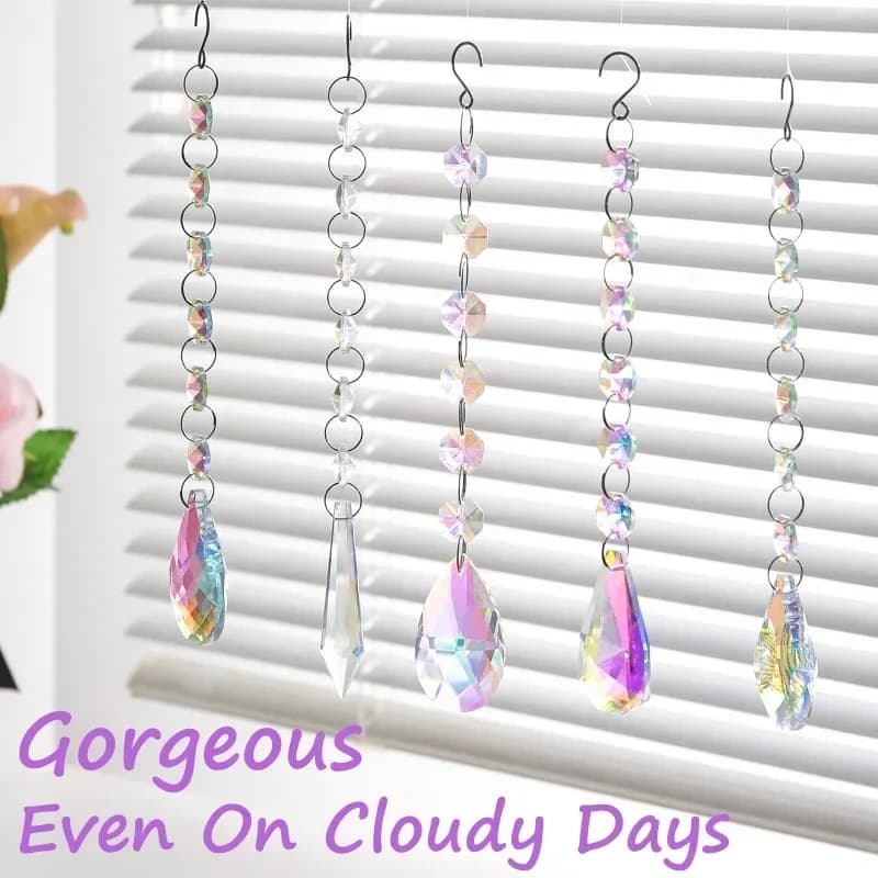 1PCs Crystal Suncatcher AB Color Rainbow Chaser Curtain Pendant Sun Catcher Glass Prism Outdoor Window Home Garden Decor - 4