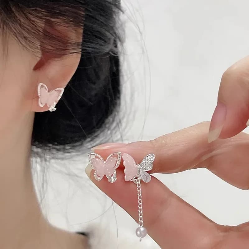 Colorful Flower Butterfly Earrings Seven-piece Set For Women Fashion Personalized Daily Accessory Party Jewelry Birthday Gifts - 2