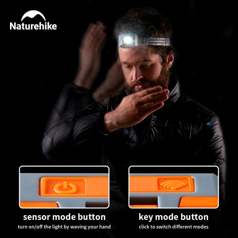 Naturehike Camping Light Ultralight IPX4 Waterproof Sensor Headlight 42h High Endurance Usb Charge Lantern Outdoor Hiking Lamp - 4