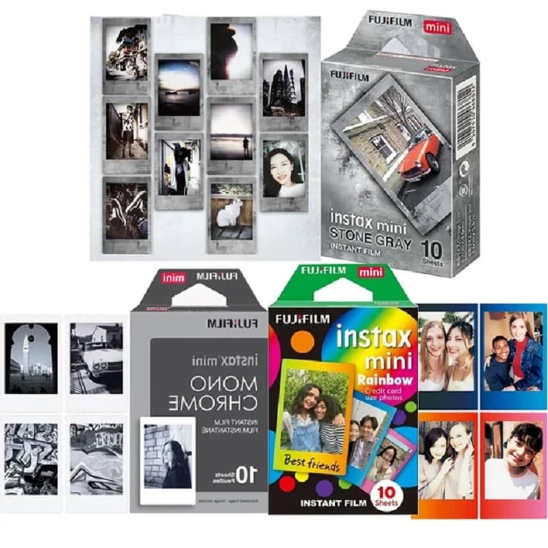 10/20/30/40/50 Sheets Fujifilm Instax Mini Film Instax Mini 12 Stone Gray Design Film Mini 11 40 41 EVO Instant Camera SP-1 SP-2