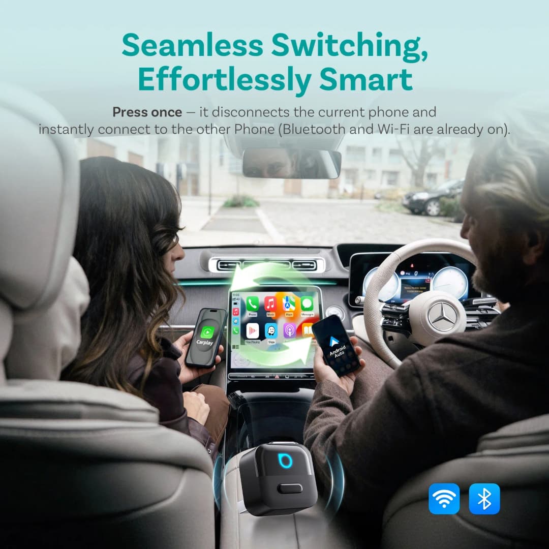OTTOCAST Mini Pico 2in1 Wireless CarPlay Wireless Android Auto Adapter Wifi 6.0 Plug and play Dongle for 98% of the cars - 4