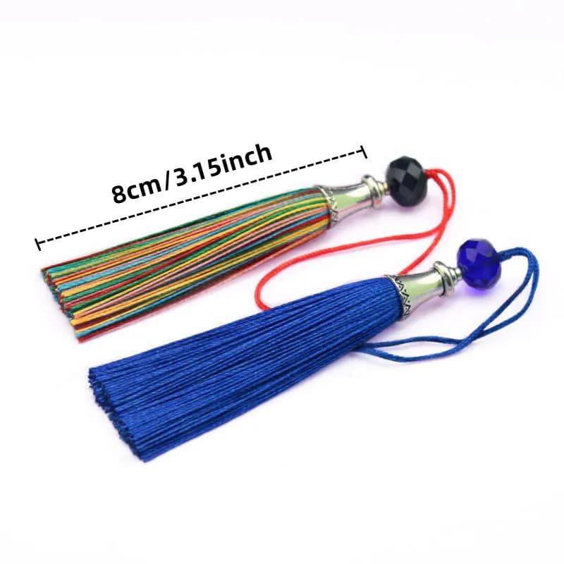 2Pcs Crystal Tassel 8cm/3.15inch Jewelry Decoration DIY Clothing Pendant Small Hanging Ear Tassel for Fashion Accessories - 6