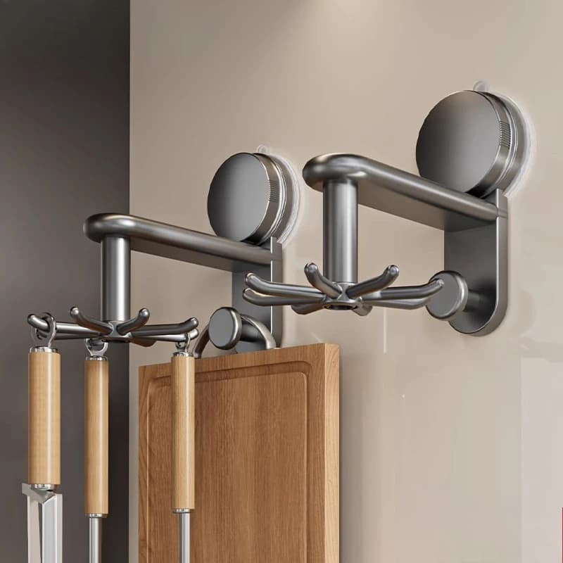 360 الدورية شفط كأس السنانير الحائط للمطبخ أواني المنظم ملعقة ملعقة حامل لا الحفر مكافحة قطرة الرف - 6