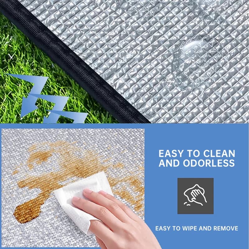 حصيرة فوم ألمنيوم للتخييم الخارجي، وسادة محمولة مقاومة للرطوبة، حصيرة شاطئ للنزهات، وسادة نوم معزولة من الألمنيوم، مستلزمات تخييم - 5