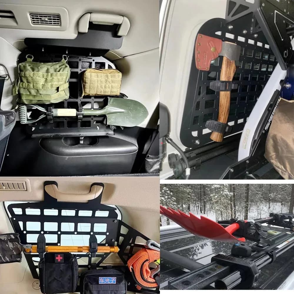 حامل مجرفة لحامل السقف مع مجموعة تثبيت بمشبك مطاطي وقوس تثبيت على الحائط لمعدات التخييم بالشاحنة وحامل سقف للطرق الوعرة - 6