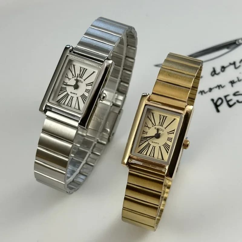 Vintage Small Gold Watch for Women Luxury Rectangular Watch Classic Quartz Women's Wristwatch Dropshipping Relojes Para Mujer