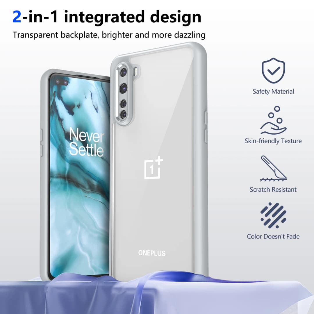 Oneplus Nord AC2001 AC2003 Case Shockproof Silicone Bumper Air Cushion Clear Matte Back Cover Hard Phone Case for One Plus Nord - 4
