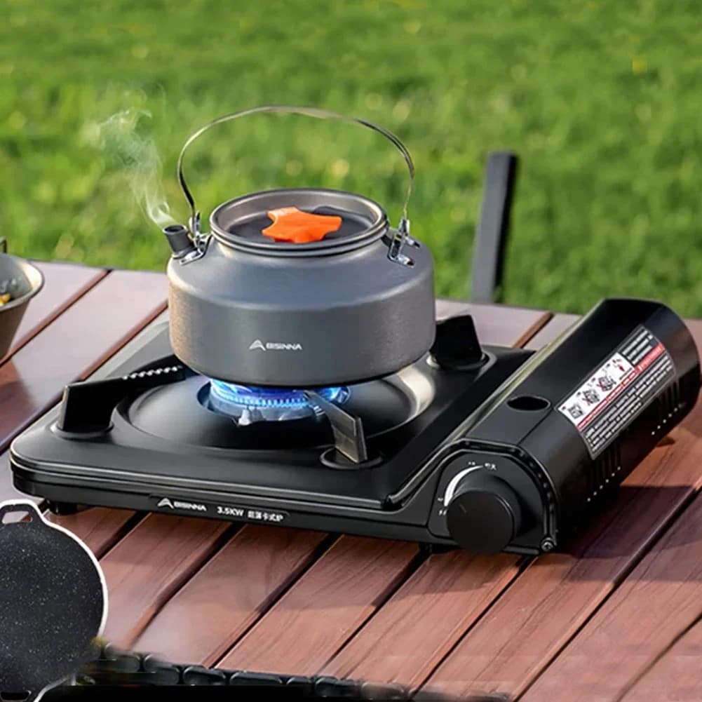 Portable Single Burner Camping Gas Stove - Automatic Ignition Cassette Stove for Indoor Outdoor Cooking Hiking Picnic