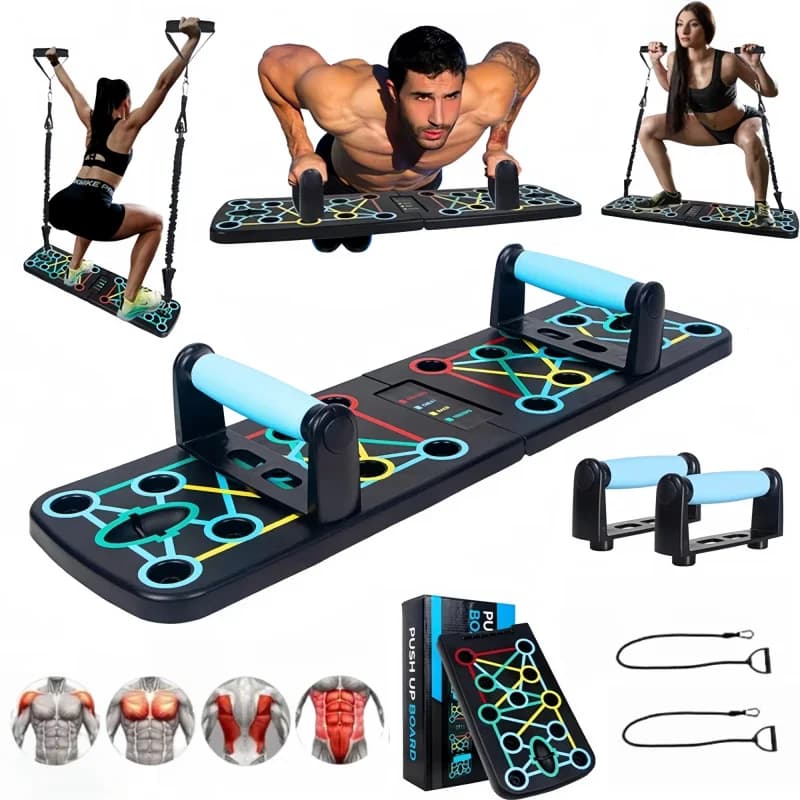 مجموعة لوح الاستلقاء، لوح استلقاء قابل للطي، عمود استلقاء محمول متعدد الوظائف، معدات منزلية وصالة رياضية، مدرب عضلات الصدر