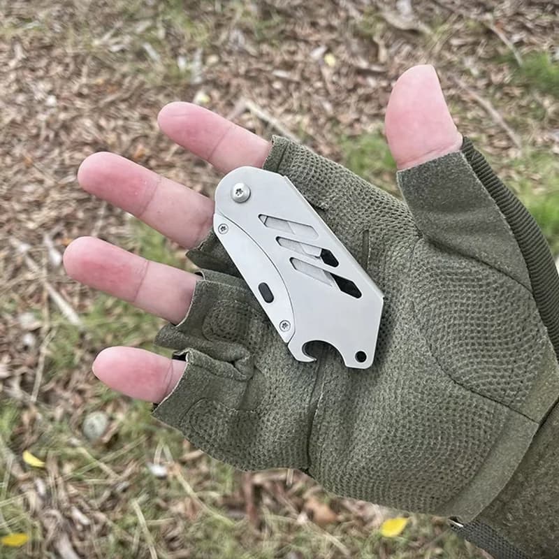 Stainless Steel Folding Utility Knife Sharp Pocket Knife With Back Splint EDC Survival Tool Corkscrew Replaceable SK5 Blade - 2