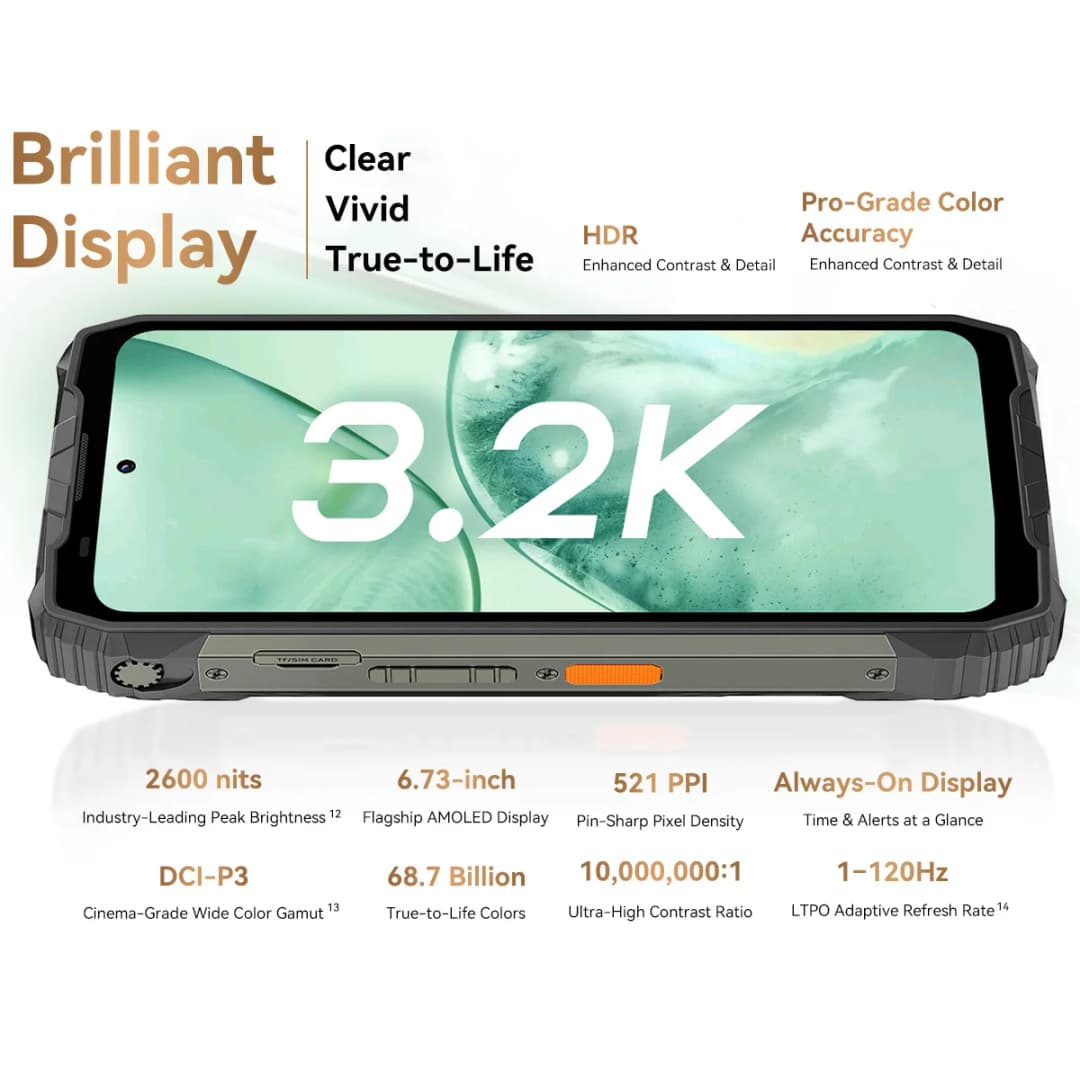 Blackview XPLORE 2 Projector 5G AI Rugged Smartphone, 6.73" 3.2K AMOLED Display, 50MP Camera, 20000mAh, Outdoor Mobile Phone NFC - 4
