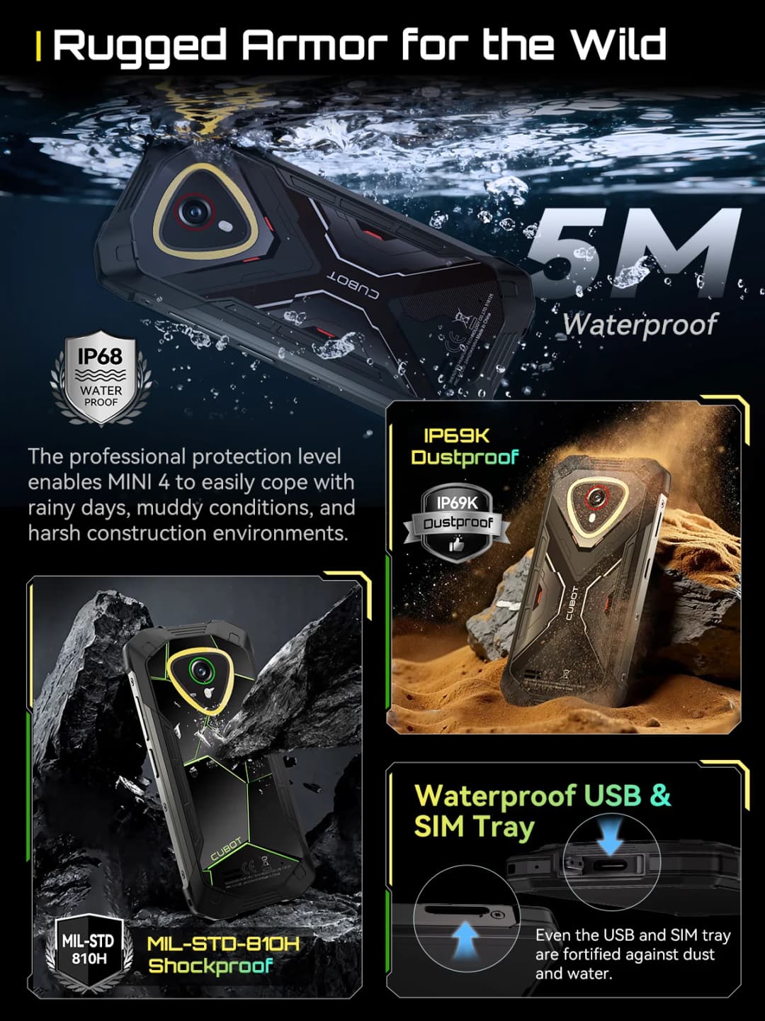 هاتف ذكي صغير كوبوت KingKong MINI 4 بنظام Android 15، شاشة 4.7 بوصة بمعدل تحديث 90 هرتز، بطارية 4700 مللي أمبير، ذاكرة تصل إلى 20 جيجابايت رام + 256 جيجابايت، يدعم NFC - 6