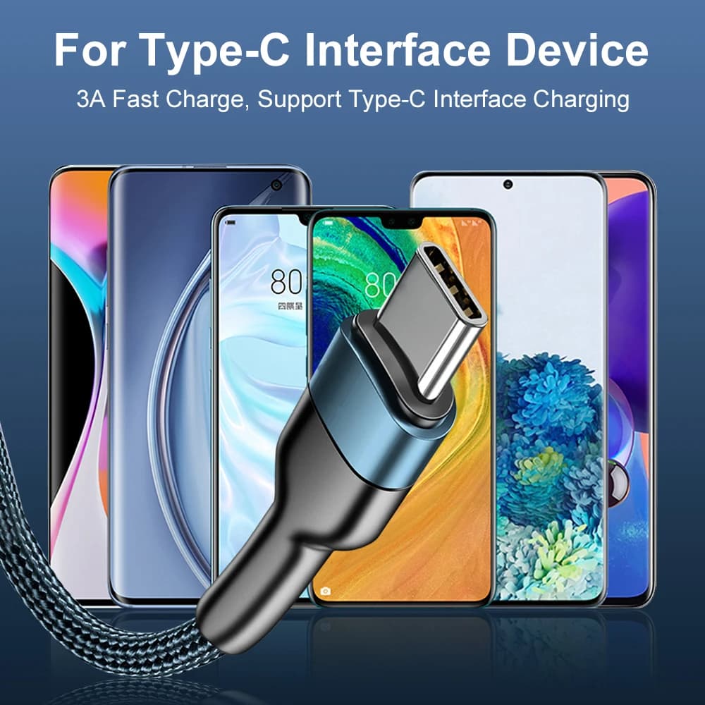 5A USB to Type C Charging Cable Fast Charger Nylon Data Cable For Iphone Xiaomi Huawei Samsung Oppo POCO Type C Charging Cable - 6